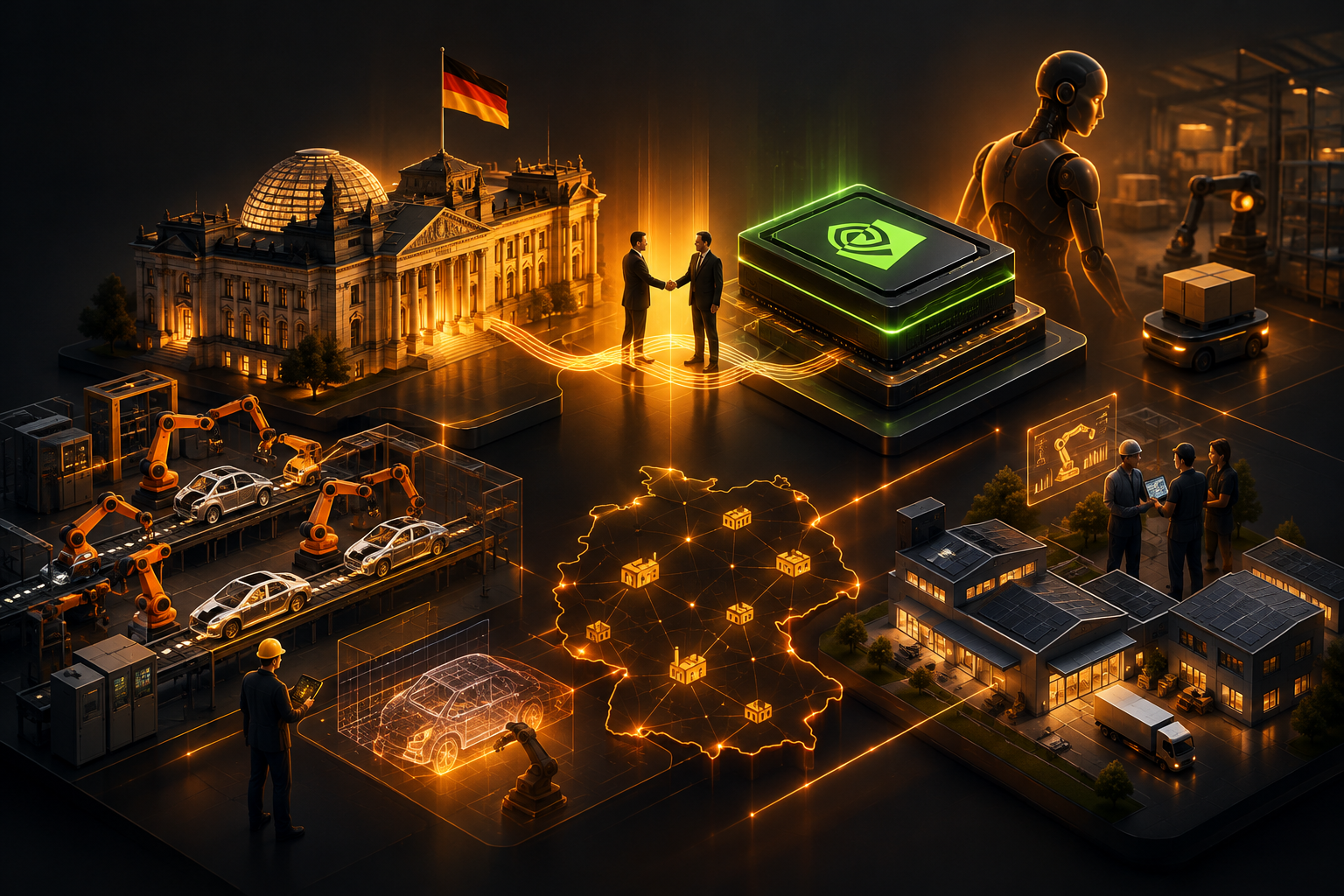Bundesregierung stärkt Industrielle KI mit NVIDIA-Absichtserklärung