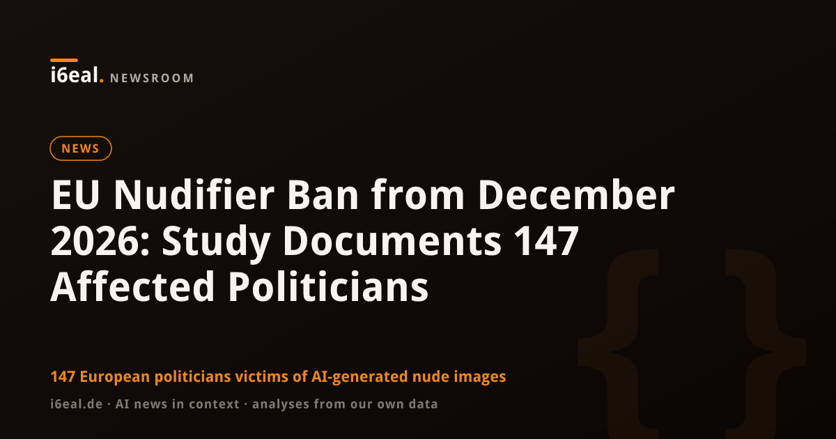 EU Nudifier Ban from December 2026: Study Documents 147 Affected Politicians